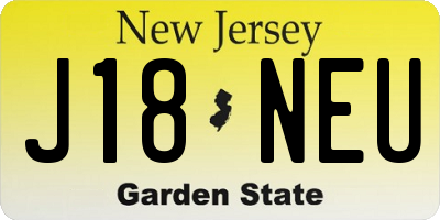 NJ license plate J18NEU
