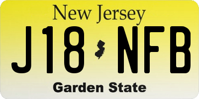 NJ license plate J18NFB