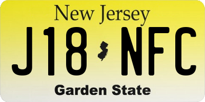 NJ license plate J18NFC