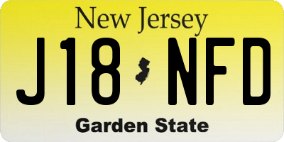 NJ license plate J18NFD