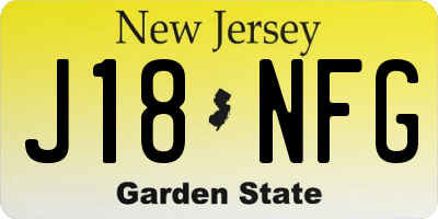 NJ license plate J18NFG