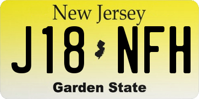 NJ license plate J18NFH