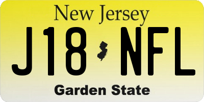 NJ license plate J18NFL