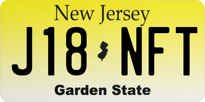 NJ license plate J18NFT