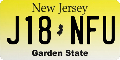 NJ license plate J18NFU