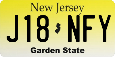 NJ license plate J18NFY