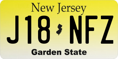 NJ license plate J18NFZ