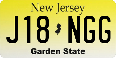 NJ license plate J18NGG