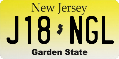 NJ license plate J18NGL