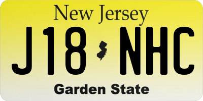 NJ license plate J18NHC