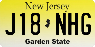 NJ license plate J18NHG