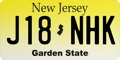 NJ license plate J18NHK