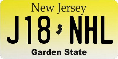 NJ license plate J18NHL