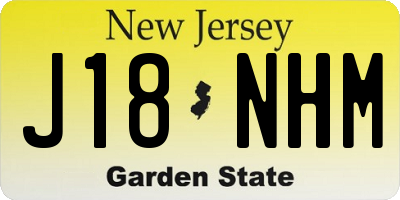 NJ license plate J18NHM