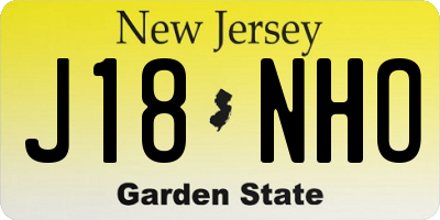 NJ license plate J18NHO