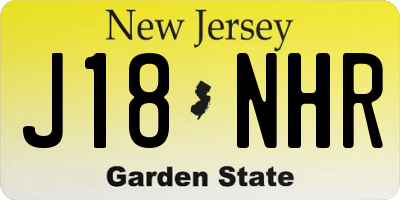 NJ license plate J18NHR