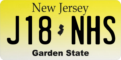 NJ license plate J18NHS