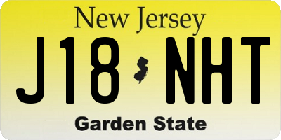 NJ license plate J18NHT