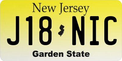 NJ license plate J18NIC