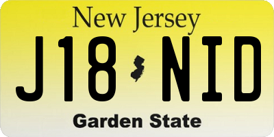 NJ license plate J18NID