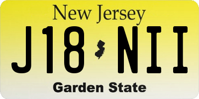 NJ license plate J18NII