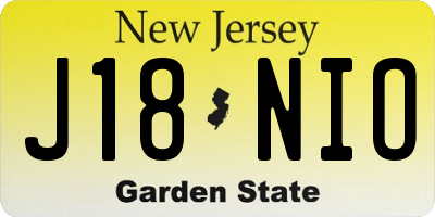 NJ license plate J18NIO