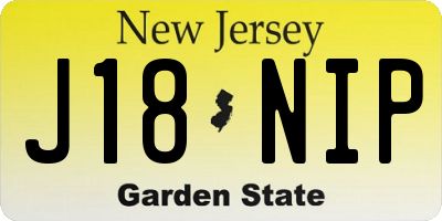 NJ license plate J18NIP