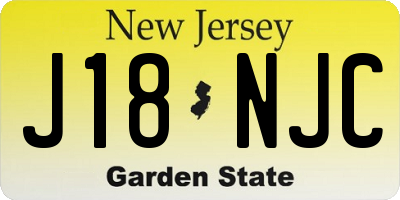 NJ license plate J18NJC