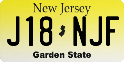 NJ license plate J18NJF