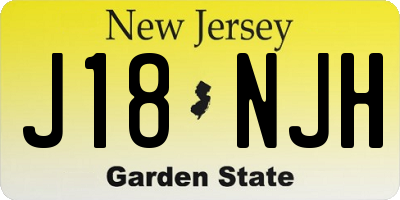 NJ license plate J18NJH