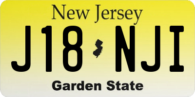 NJ license plate J18NJI