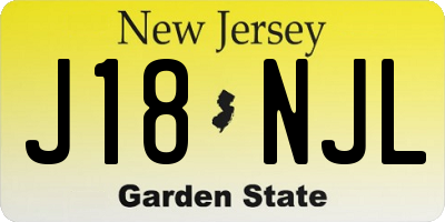 NJ license plate J18NJL