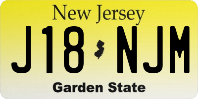 NJ license plate J18NJM