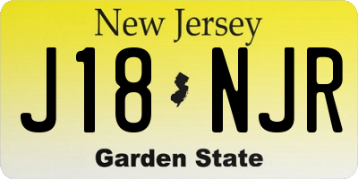NJ license plate J18NJR