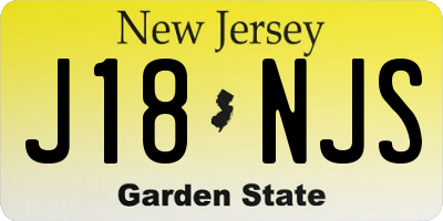 NJ license plate J18NJS
