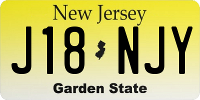 NJ license plate J18NJY