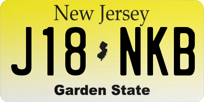 NJ license plate J18NKB