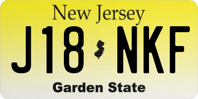 NJ license plate J18NKF