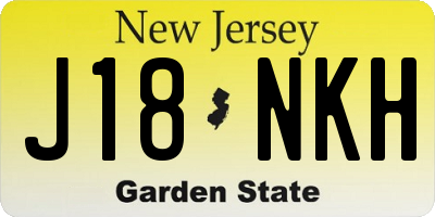NJ license plate J18NKH