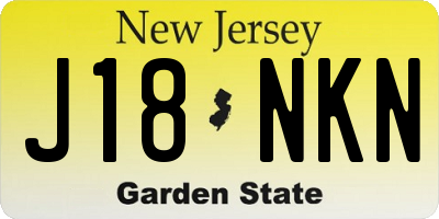 NJ license plate J18NKN