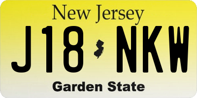 NJ license plate J18NKW