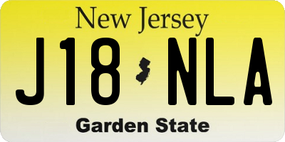 NJ license plate J18NLA