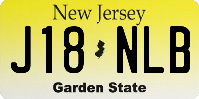 NJ license plate J18NLB