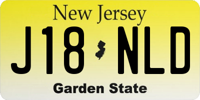 NJ license plate J18NLD