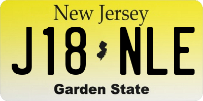 NJ license plate J18NLE