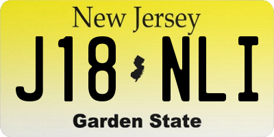 NJ license plate J18NLI