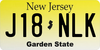 NJ license plate J18NLK