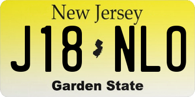 NJ license plate J18NLO