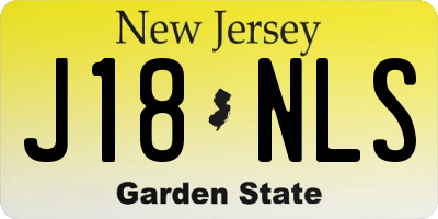 NJ license plate J18NLS