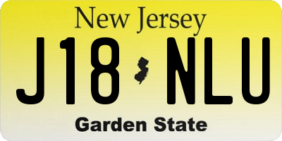 NJ license plate J18NLU